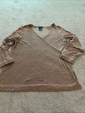Citiknit brown women’s 3/4 length sleeve top